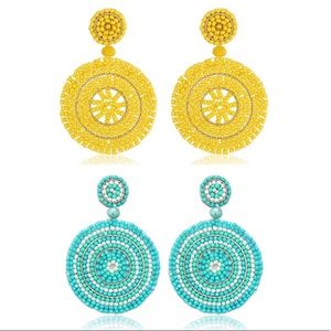 Seed Bead Drop Earrings